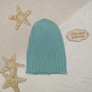 Б-296 Шапочка детская в стиле "Бини". вязаная. полушерсть, мята