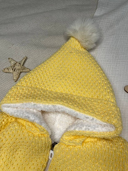 М-530 Вязаный комбинезон для новорожденного "Эльф" желтый