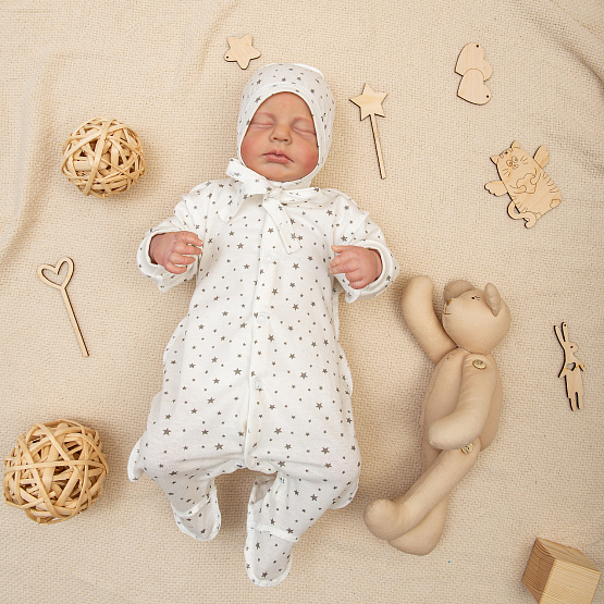 Комплект для новорожденного комбинезон с шапочкой арт.М-446