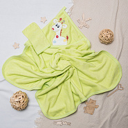 Полотенце-уголок и рукавичка для купания, арт.303 жёлтый