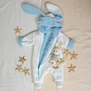 Комбинезон детский на молнии арт.М-468 молочно-голубой