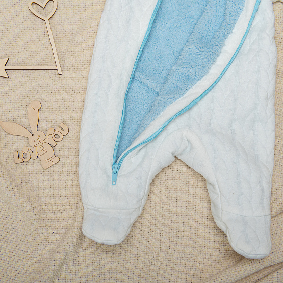 Комбинезон детский на молнии арт.М-468 молочно-голубой