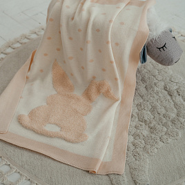 ПВ-39 Плед вязаный «Зая». Бежевый