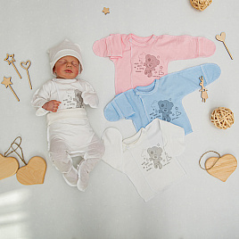 Распашонка детская на запахе принт "Мишка" арт.Р-111